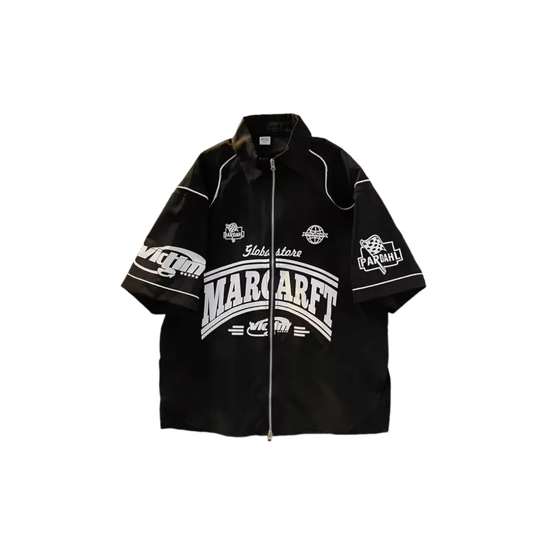 Letter Print Hip Hop Casual Shirt-0