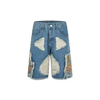 Trendy Hip Hop Splashed Jeans Shorts