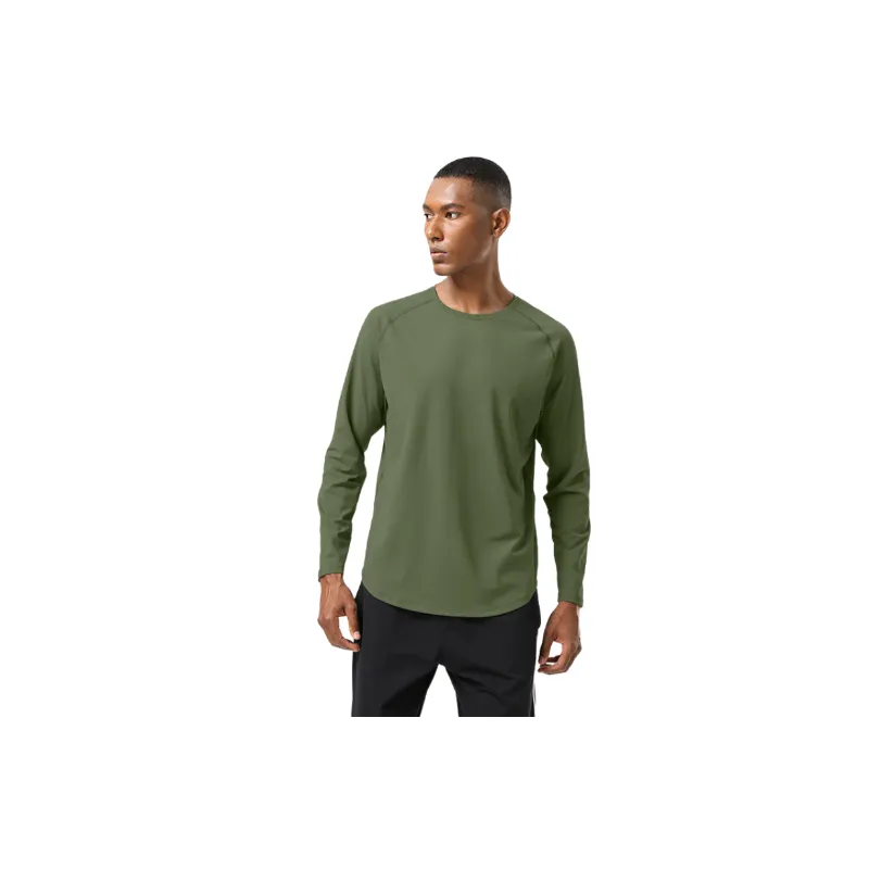 Sporty Plain Blended Synthetic Fabrics T Shirt-4