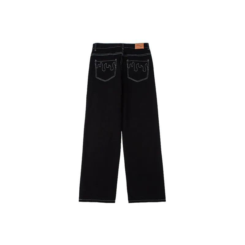 Embroidery Straight Leg Jeans-1