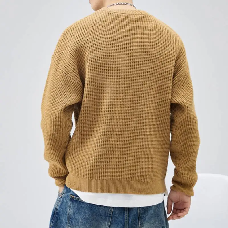 Casual Plain Cotton Sweater-3
