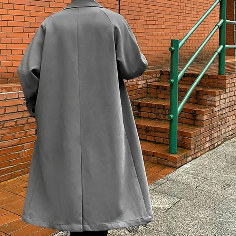 Fashionable Loose Blended Synthetic Fabrics Trench Coat-11