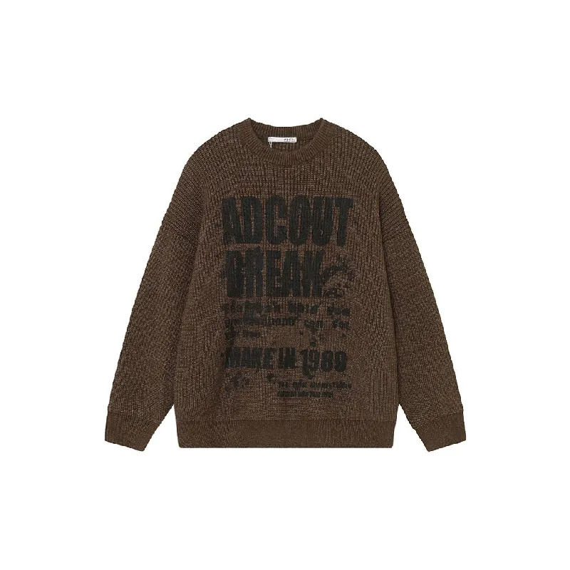 Retro Graphic Cotton Blended Fabric Sweater-4