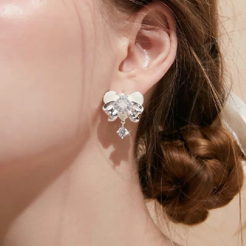 Romantic Elegant Bow Earring-1