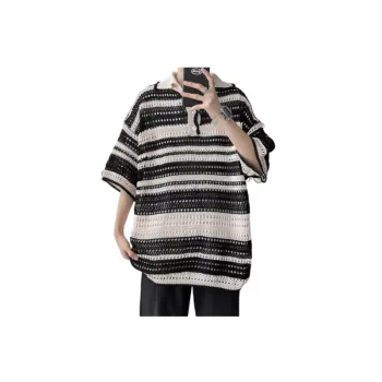 Loose Knitted Striped Shirt