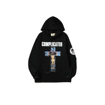 Figure Destruction High Street Retro Loose Hooded Sweatshirt
