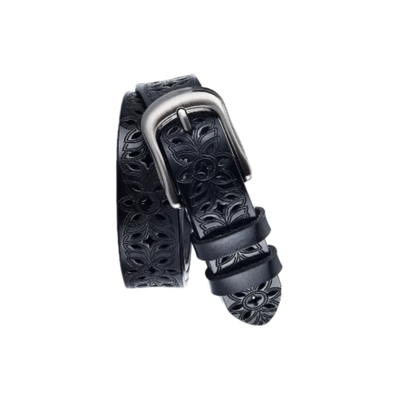 Retro Plain Leather Belt Women-3