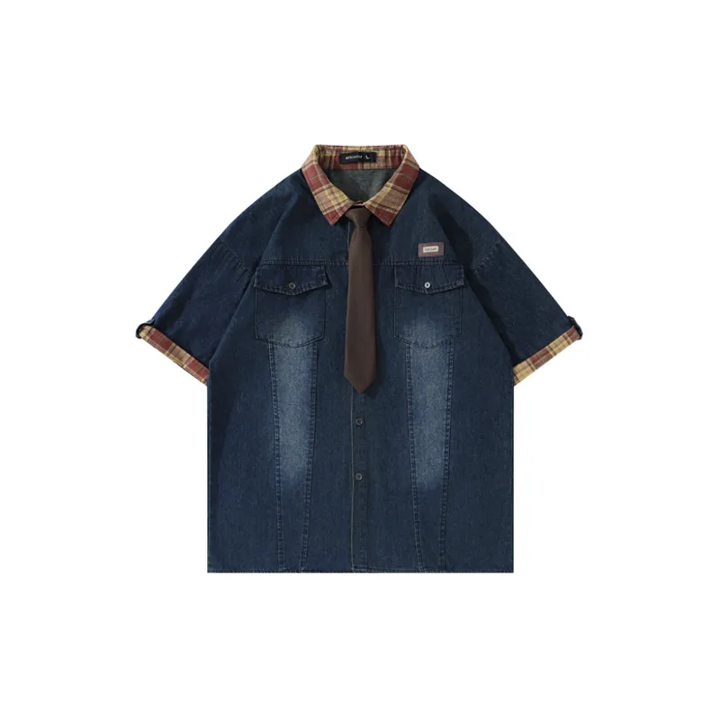 Retro Washed Denim Shirt-0