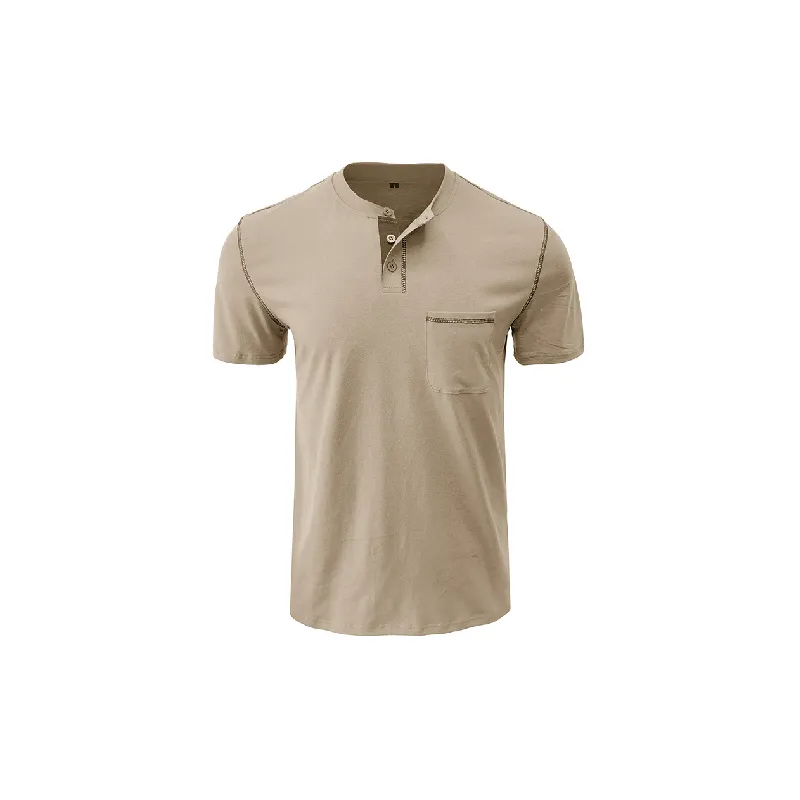 Simple Plain Cotton Blended Fabric T Shirt-6