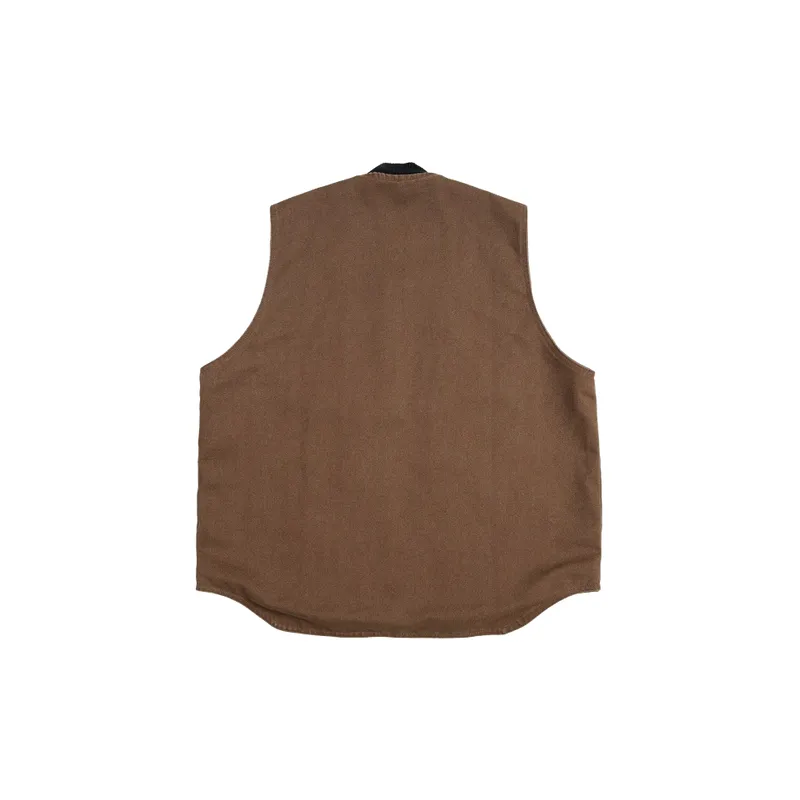 Simple Zipper Cotton Vest-1