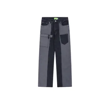 Trendy Straight Punk Patchwork Jeans