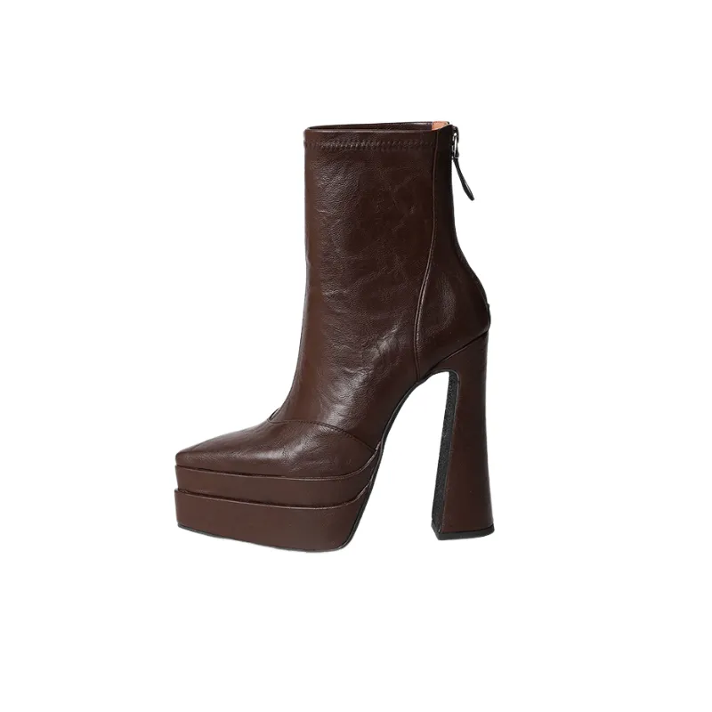 Simple Zipper Ankle Boots-5