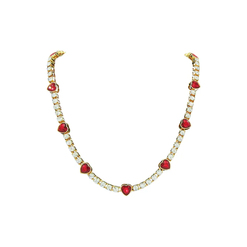 Red Splicing Necklace-2