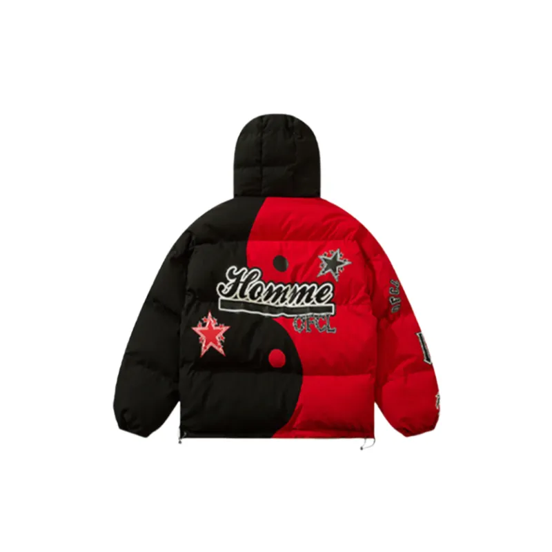 Fashion Brand Street Fashion Contrast Color Large Cotton padded Jacket-3