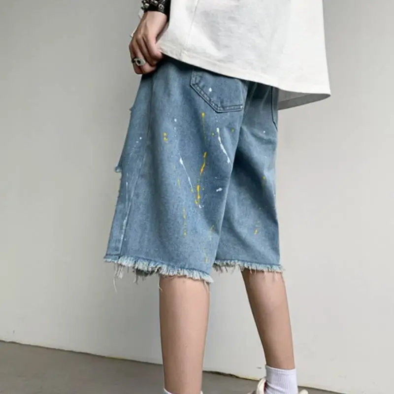 Casual Ripped Denim Shorts-3