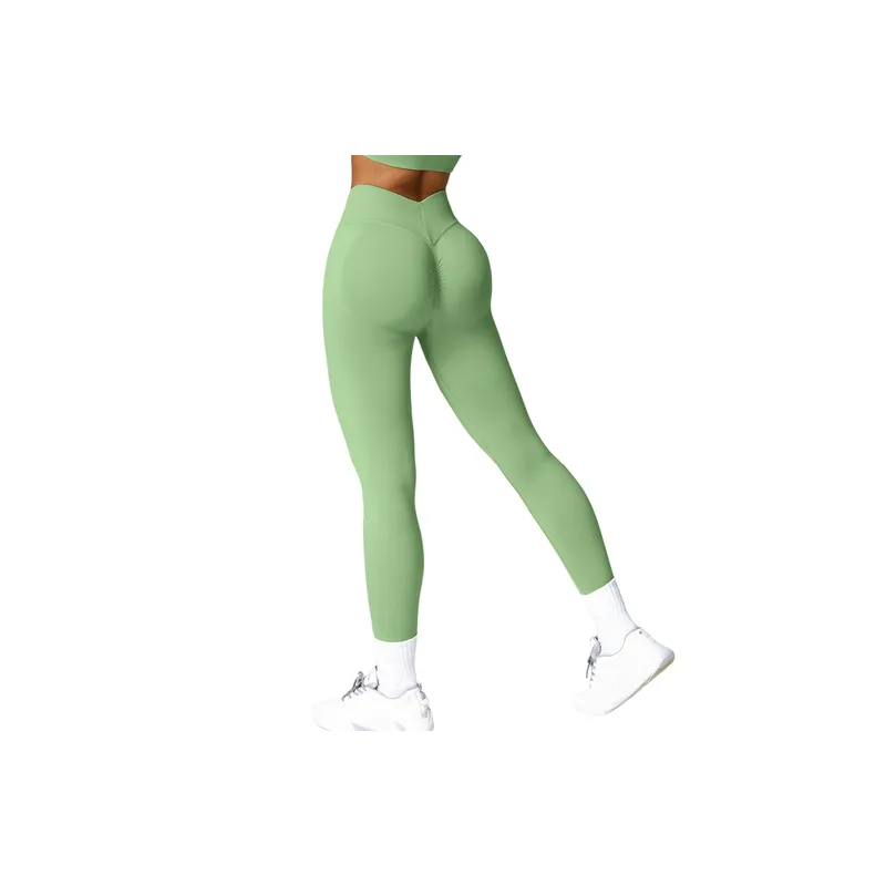 Plain Sporty Nylon Leggings Women-7