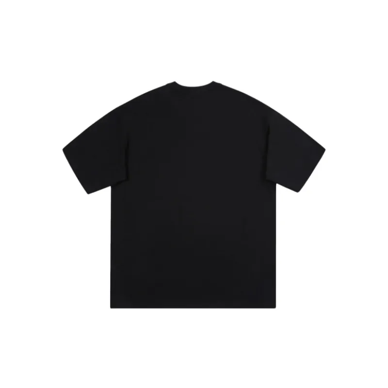 Letter Printing Round Neck Loose Casual Trendy Short sleeved T shirt-6