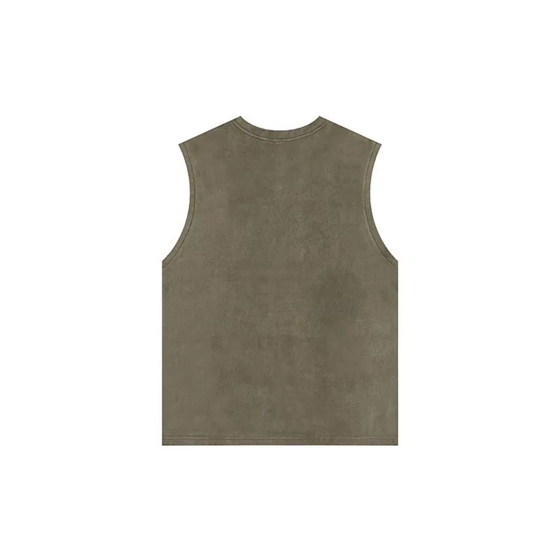Loose Casual Letter Print Sleeveless Vest-1