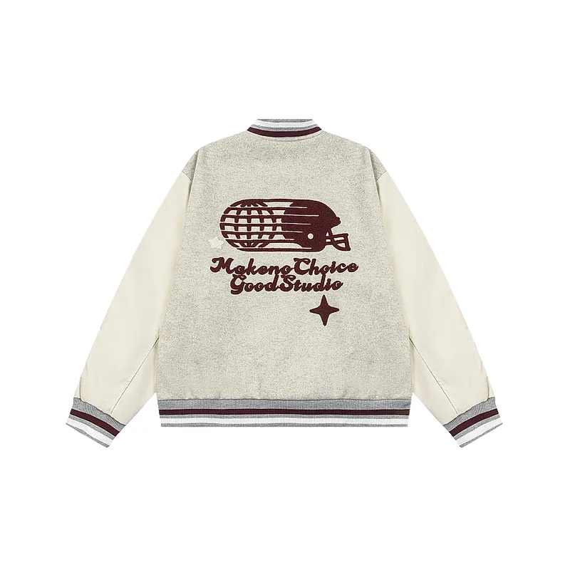 Retro Embroidery Loose Baseball Jersey-3