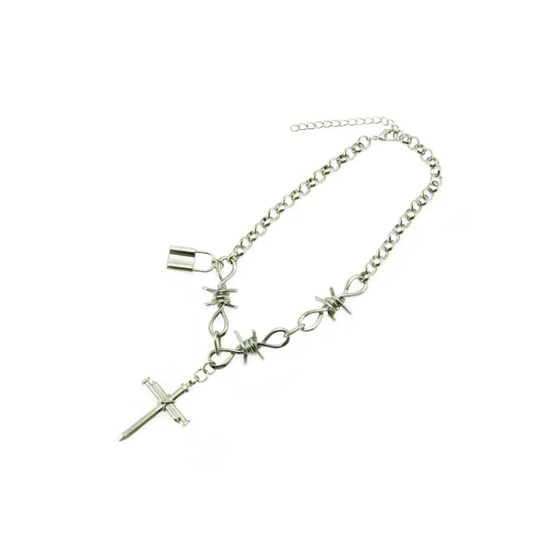 Cross Lock Pendant Necklace