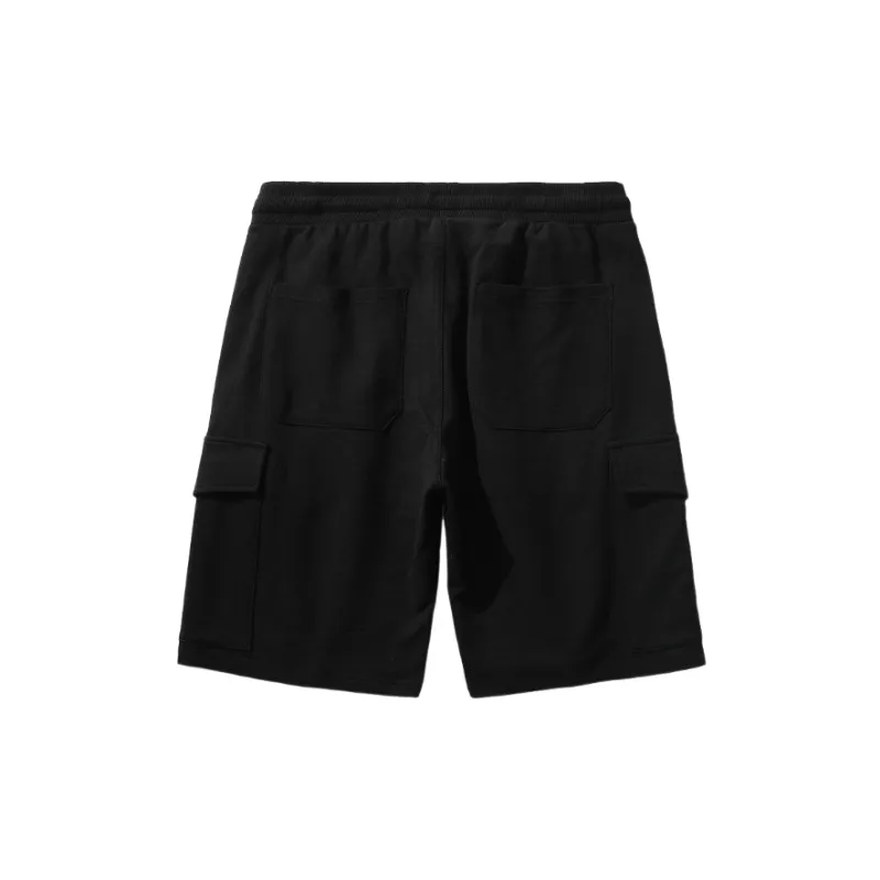 Loose Plain Cotton Casual Shorts-7