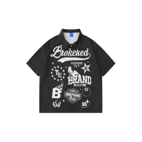 Retro Letter Print Shirt