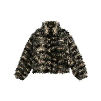 Elegant Contrast Color Quilted Jacket Women
