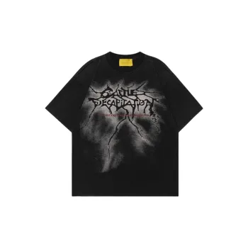 Washed Round Neck Cotton Faded Loose T Shirt