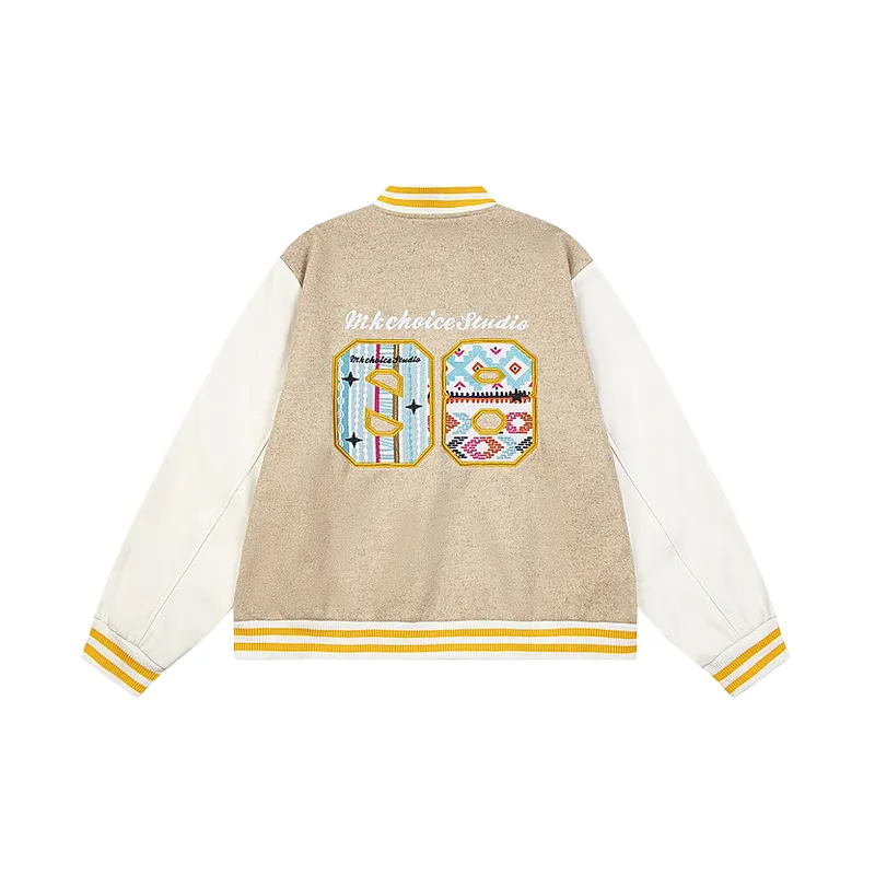 Fashionable Embroidery Loose Baseball Jersey-5