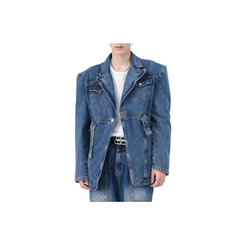 New Arrival Niche Vintage Three Dimensional Shoulder Pad Denim Jacket-1