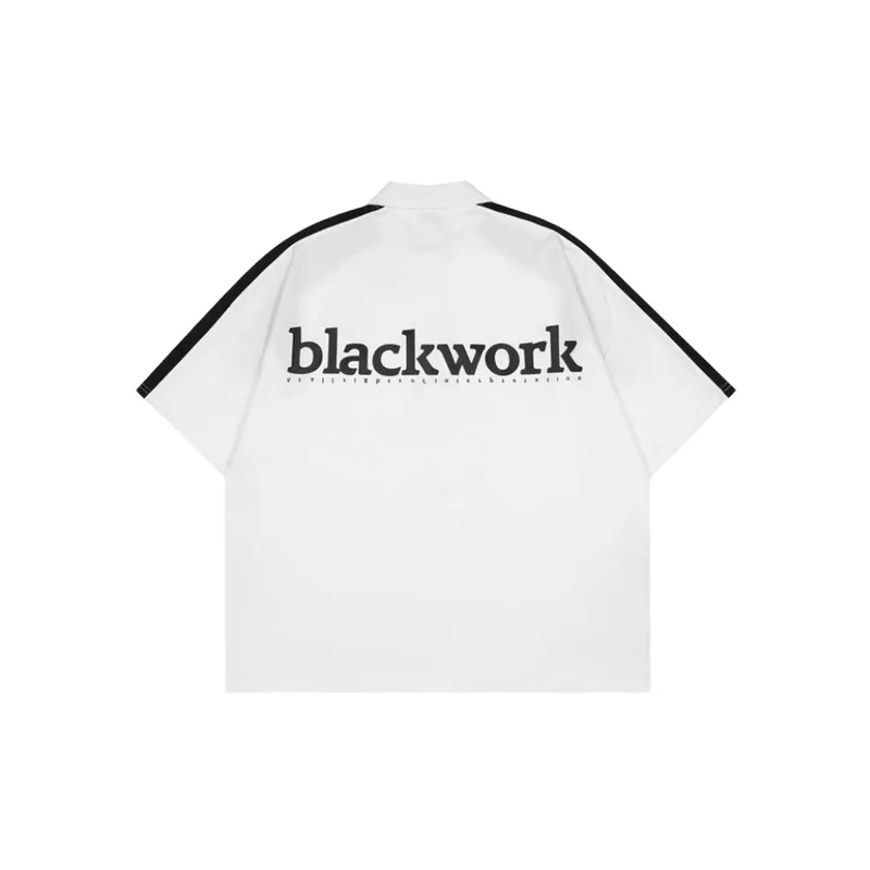 Retro Loose Print Polo T Shirt-1