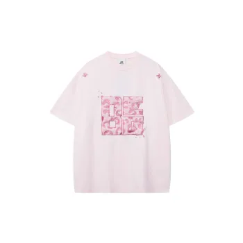 Embroidery Loose Cotton Blended Fabric T Shirt