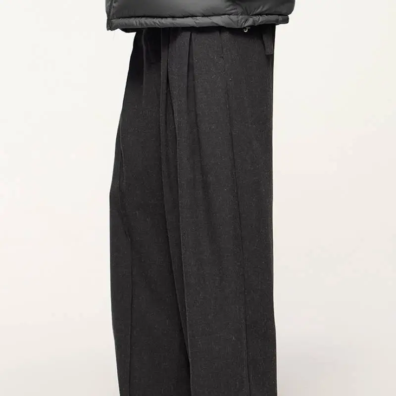 Casual Loose Blended Synthetic Fabrics Suit Trousers-13