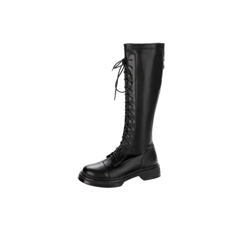 Retro Embroidery Knee High Hiking boots