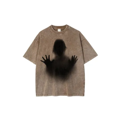 Snowflake Fake Shadow Wash Printed Short Sleeve Retro Tide T-shirt