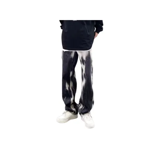 Tie-Dyed Trendy Loose Straight Trousers