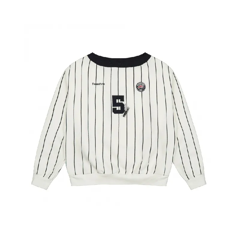 Sports Embroidered Letter Striped Cotton Sweatshirt Women-2