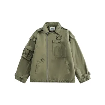Retro Washed Short Workwear Cotton Coat