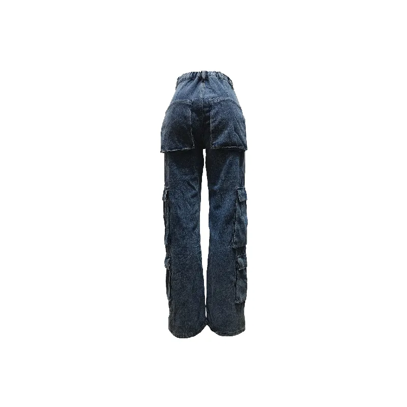 Fashionable Plain Jeans Women-1