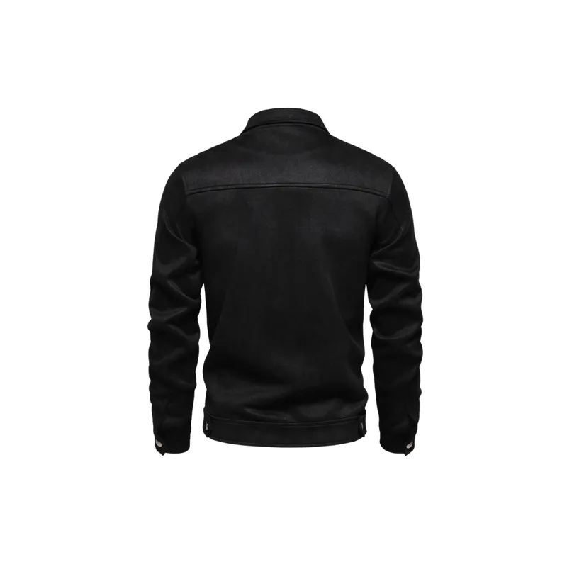 Fashionable Plain Blended Synthetic Fabrics Jacket-1