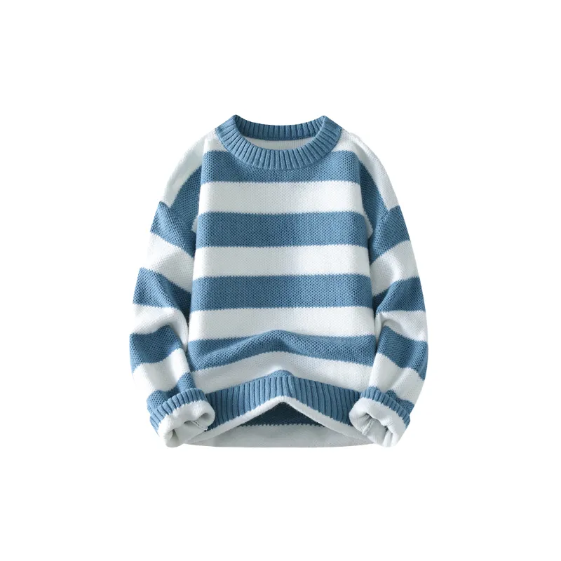 Casual Contrast Color Blended Synthetic Fabrics Sweater-4