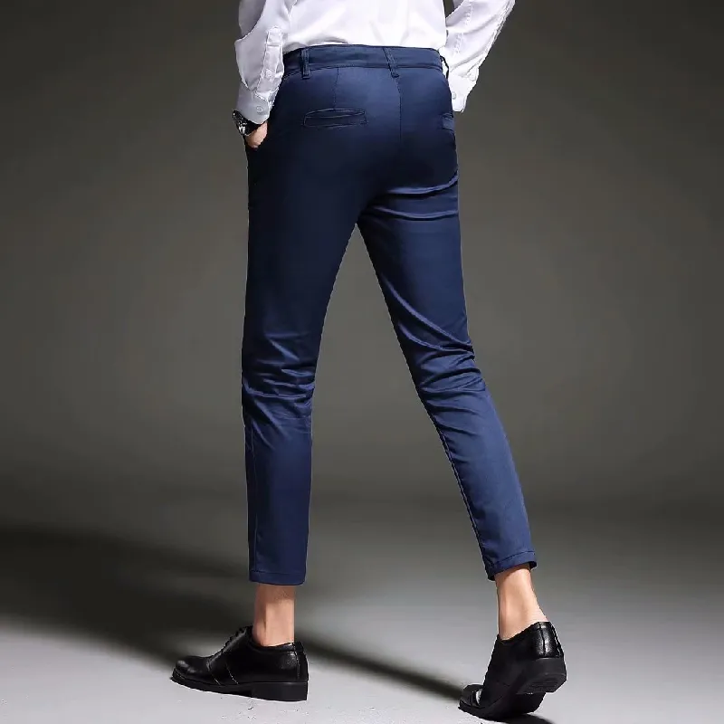 Fashionable Plain Polyester Suit Trousers-3