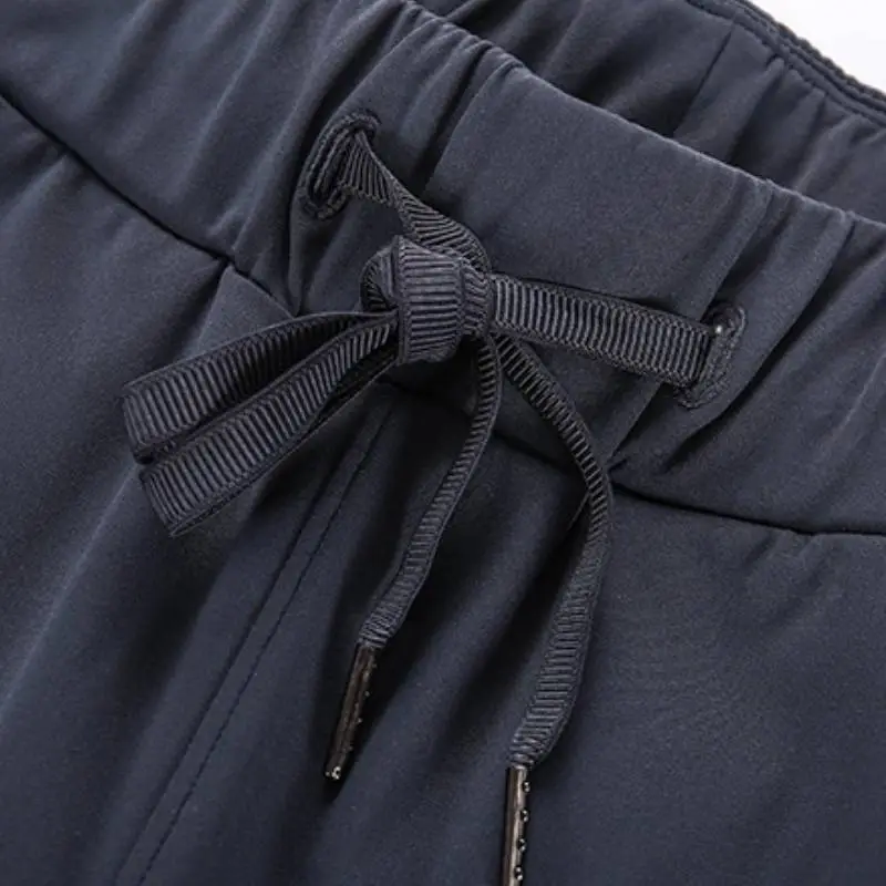 Loose Straight Leg Cotton Blended Fabric Sports Pants Women-8