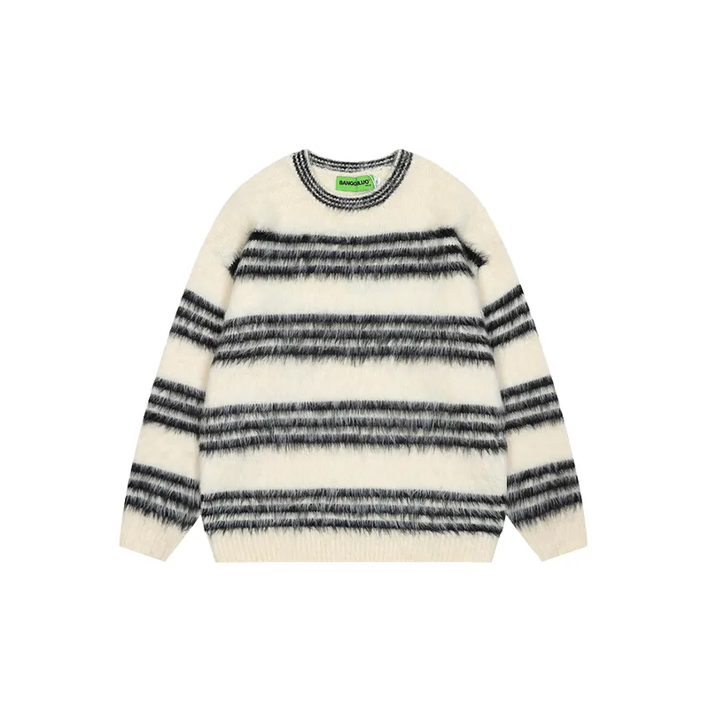 Loose Contrast Color Sweater-0
