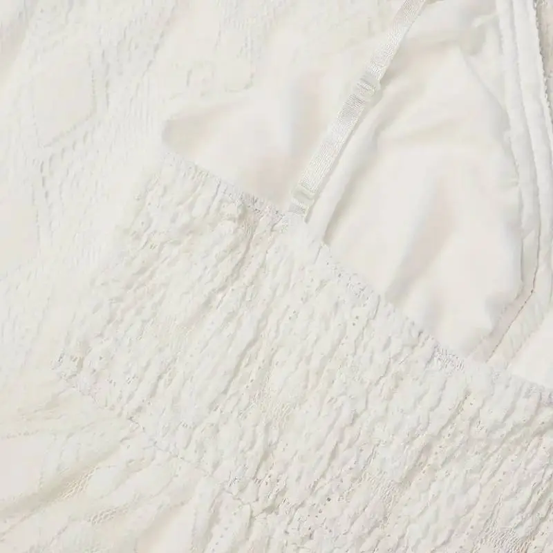 Plain Elegant Lace Slip Dress Women-5
