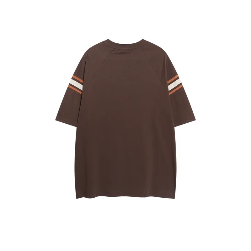Retro Maillard Stitching T Shirt-3