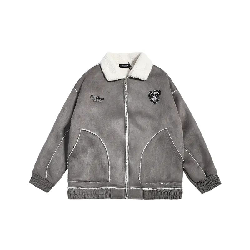 Retro Contrast Color Quilted Jacket-0