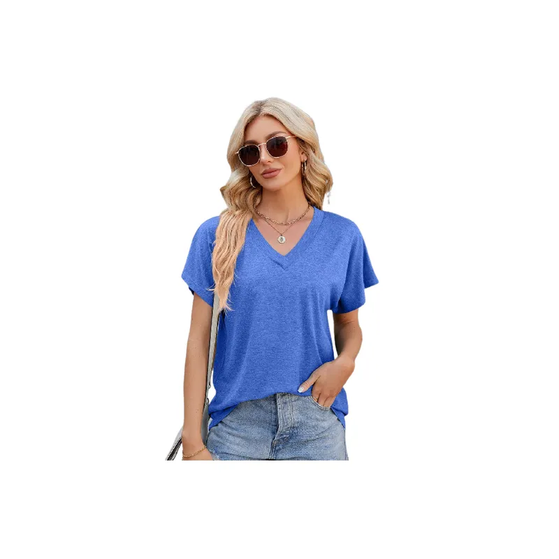Plain Simple Colored Cotton T Shirt Women-8