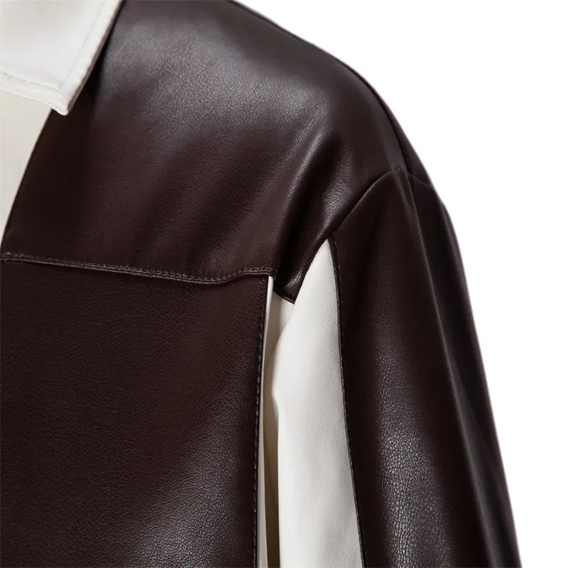Fashionable Simple Leather Jacket-2