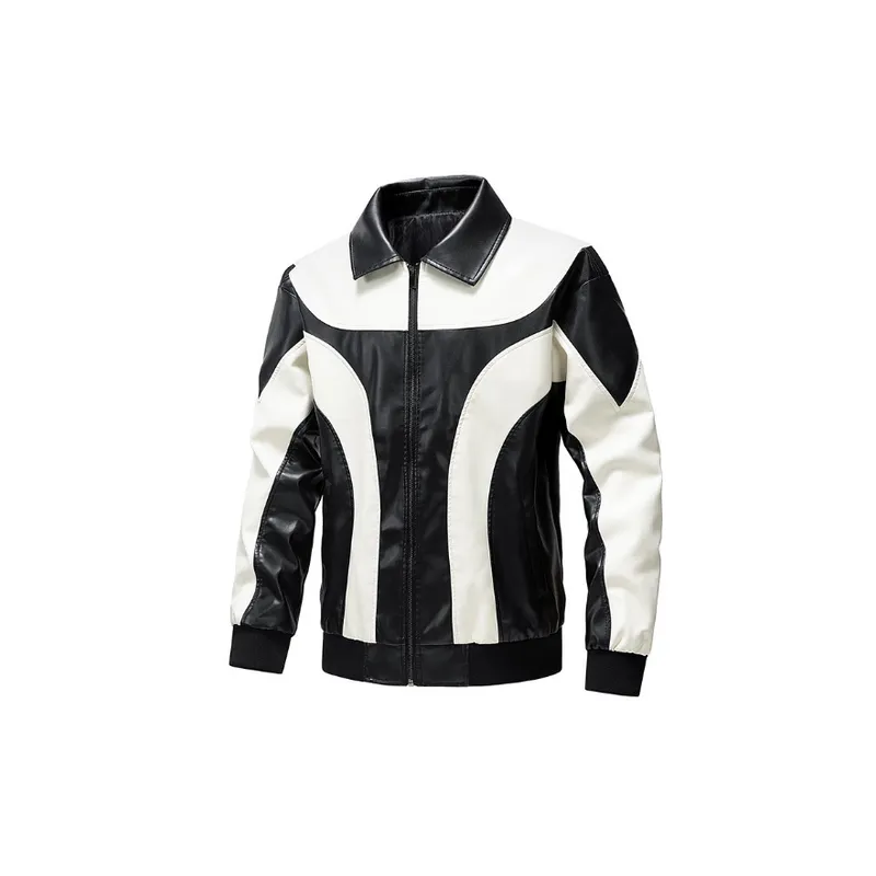 Fashionable Simple Leather Jacket-0